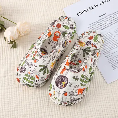 Summer Climbing Mat Special Slippers, Cotton Cloth Silent Four-Season Breathable Shoe Covers, Adult Indoor Cloth-Soled Toe-Cap Slippers
