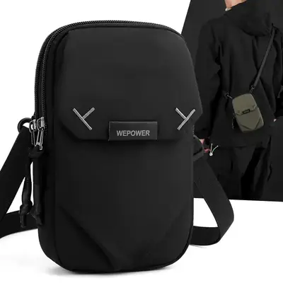 Wepower Black Casual Shoulder Bag Japanese Style