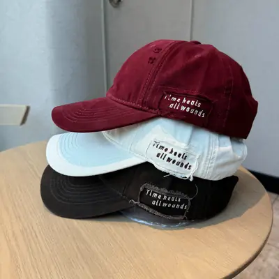 Autumn Distressed Baseball Caps for Women Large Head Wide Brim