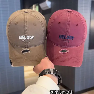 Korean Style Embroidered Baseball Cap for Women Men