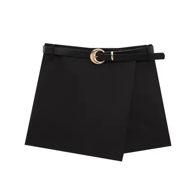 Black Belt with Gold Double Buckle for Women