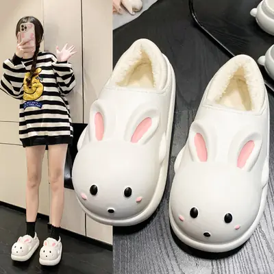 2025 Winter Cartoon Rabbit Slippers for Women