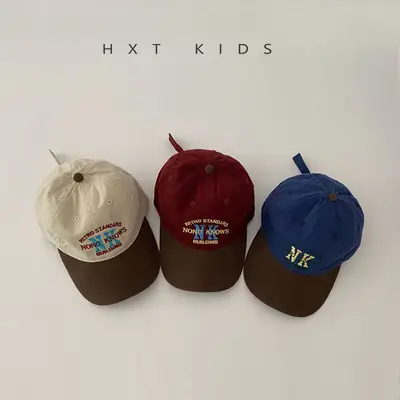 Kids Baseball Cap with NK Embroidery Green Blue