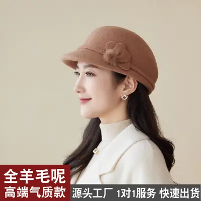 Women Woolen Duckbill Cap for Winter Autumn