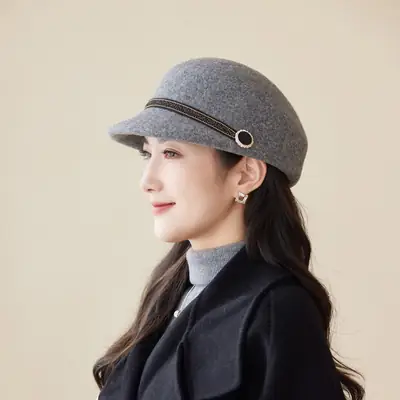New Woolen Peaked Hat for Women Middle Age Elderly