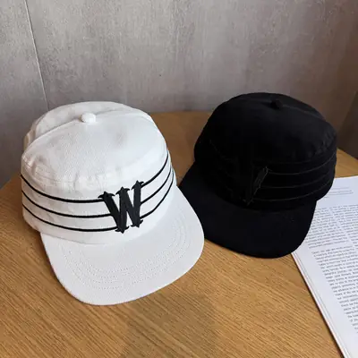 Japanese Retro Corduroy Baseball Cap Women Winter Black Letter Embroidery