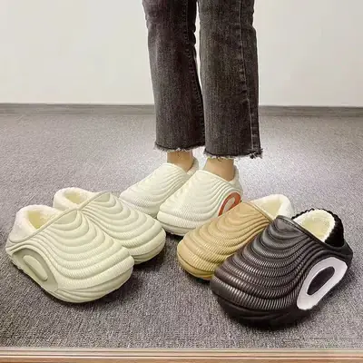New Cotton Slippers 2025 Thick Warm Toe Cap EVA