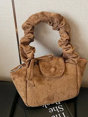 Brown Pleated Women's Shoulder Bag 2026 New Style