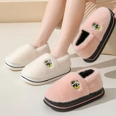 Women Cotton Cartoon Slippers Winter Warm Thick Soled