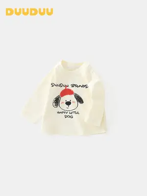 Duuduu Cotton T-Shirt for Girls Autumn Baby Bottoming Shirt