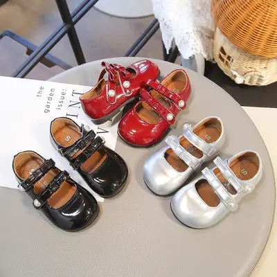 Girls Leather Shoes Princess Shoes 2025 Spring and Autumn New Shoes Breathable Little Girls Performance Baby Soft Sole Baby Shoes
