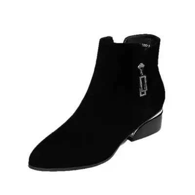 Women Thick Heel Soft Leather Winter Boots