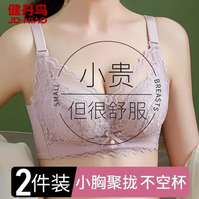 Jiandan Niao Women's Push-Up Bra for Small Busts, Wireless, Side Breast Collection, Lace, Enhancing, Sexy, Beautiful Back, Seamless Bra