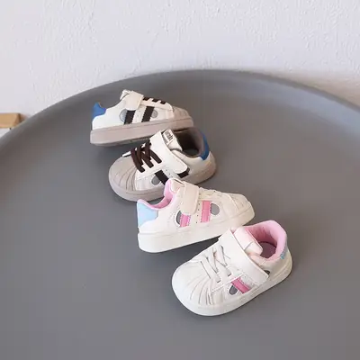 Baby Girl's Fashionable Shell-Toe Shoes, Baby Shoes, Soft-Soled Toddler Shoes, Autum Boys' Fashionable Sports Sneakers
