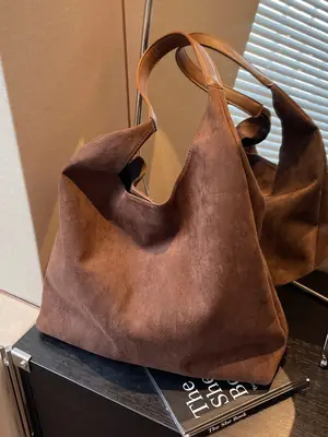 Retro Brown Leather Tote Bag for Women 2025