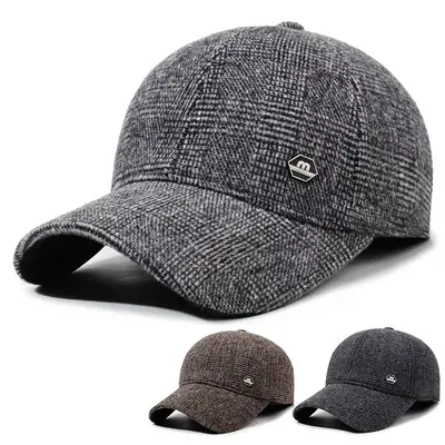 Winter Woolen Men's Cap with Ear Protection