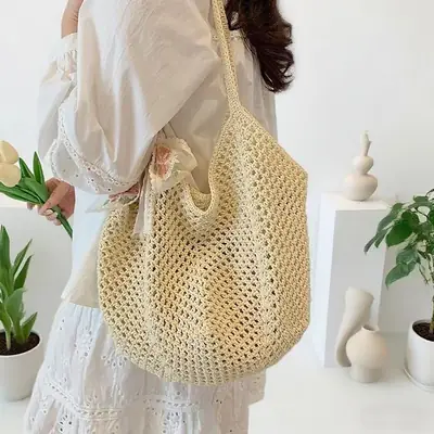 Women Knitted Cut Out Bag Summer 2025