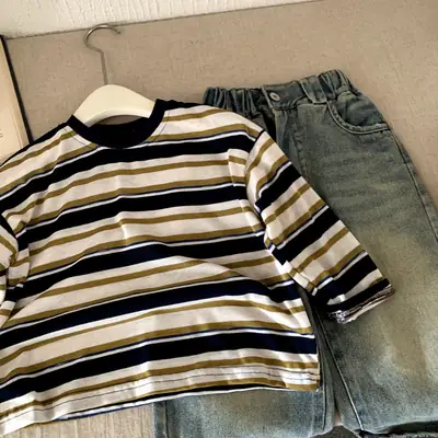 Boys Striped Long Sleeve T-Shirt Autumn Wear