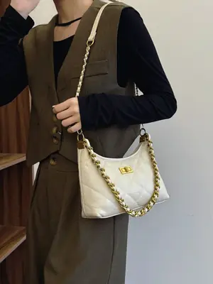 White Chain Crossbody Bag for Women