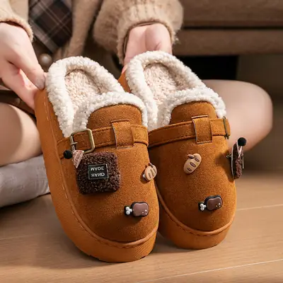 Women's Warm Brown Stuffed Birkenstock Slippers 2025