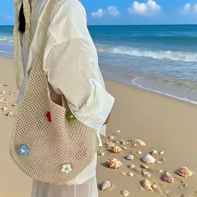 Large Capacity Woven Bag for Women Beach Travel