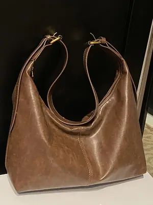 Brown Leather Crossbody Bag Large Capacity Women