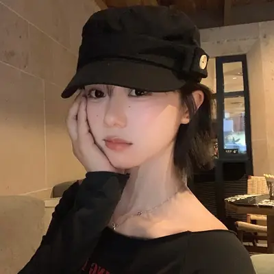 Japanese-Style Black Baseball Cap for Women