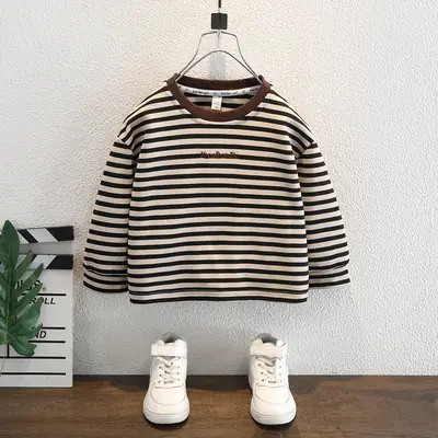 Boys Striped Long Sleeve T-Shirt Spring Autumn 2025