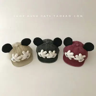 Baby Mickey Ears Hats for Boys Girls Soft Denim