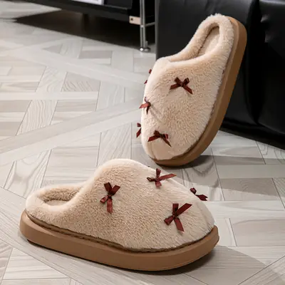 Men Winter Cotton Slippers Warm Non-Slip