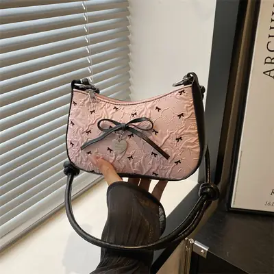 Trendy Pink Bow Crossbody Bag for Women 2025