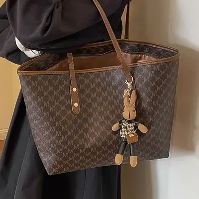 Large Capacity Satchel Tote Bag for Women Brown Monogram