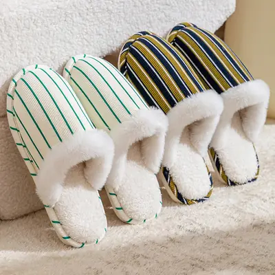 Cotton Warm Plush Slippers for Women Winter