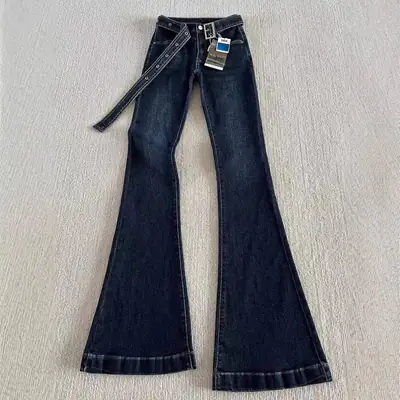 Dark Blue Flared Jeans for Women Summer Slimming
