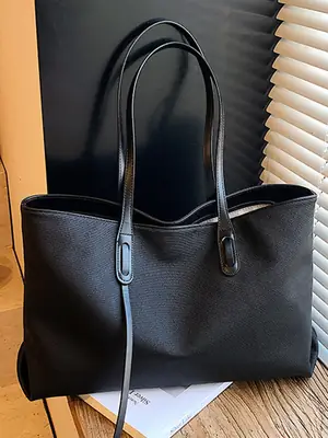 Women's Black Leather Shoulder Bag 2025 New Retro Style