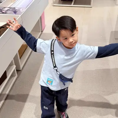 Boys' 2026 Spring T-Shirt Light Blue Long Sleeve Top