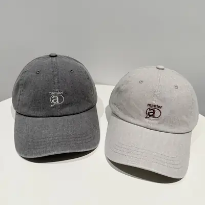 Minimalist Letter Embroidery Duckbill Cap Blue Unisex