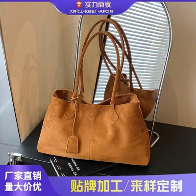Women Large Capacity Tan Leather Tote Bag 2025