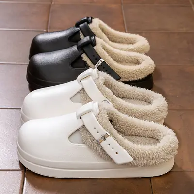 Women Warm Furry Slippers Waterproof Winter Home