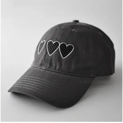 Maroon Heart Embroidered Baseball Cap Unisex Casual Sunshade