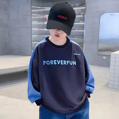Boys Sweatshirt Blue Forever Fun Long Sleeve