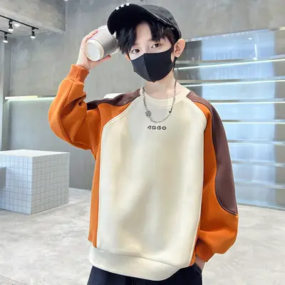 Boys' Orange Beige Sweatshirt 2026 New Model