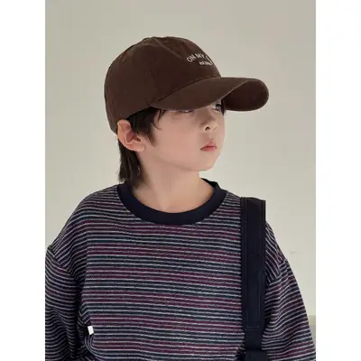 2025 New Kids Baseball Cap Beige Duckbill Sunshade