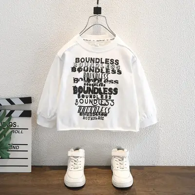 Boys T-Shirt Roundless Print White 2025
