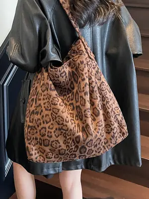 Leopard Print Large Capacity Women's Shoulder Bag
