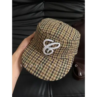 Women Black Embroidered Baseball Cap with Duckbill