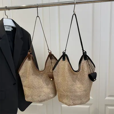 Women Woven Shoulder Bag 2025 Summer Niche Design