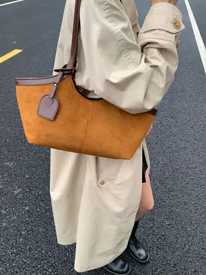 Women's Cross-Border Shoulder Bag Large Capacity Tan