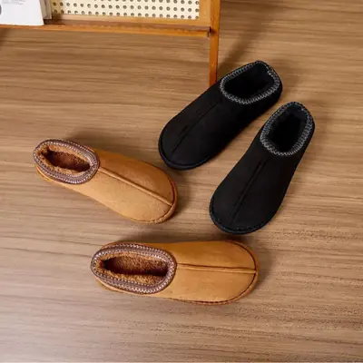 Foreign Trade Winter Cotton Slippers for Men, Thick-Soled, Warm, Indoor Home Cotton Shoes, Fleece-Lined, Wholesale, Cold-Adhesive Shoes, High-Top