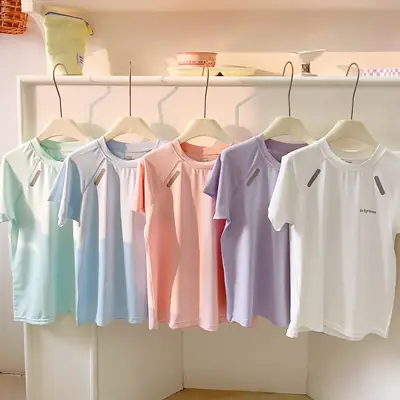Kids Ice Mesh Short Sleeve Suit White Gray